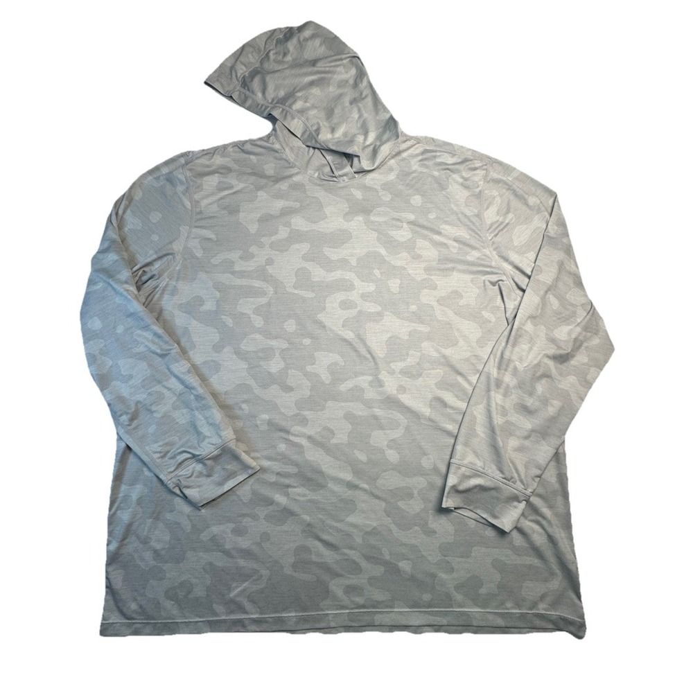 SAXX DropTemp Hoodie XXL Gray Camo Performance Cooling Long Sleeve Mens